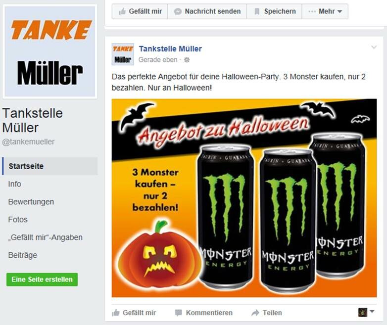 Halloween Monster Tanke Müller Social Media