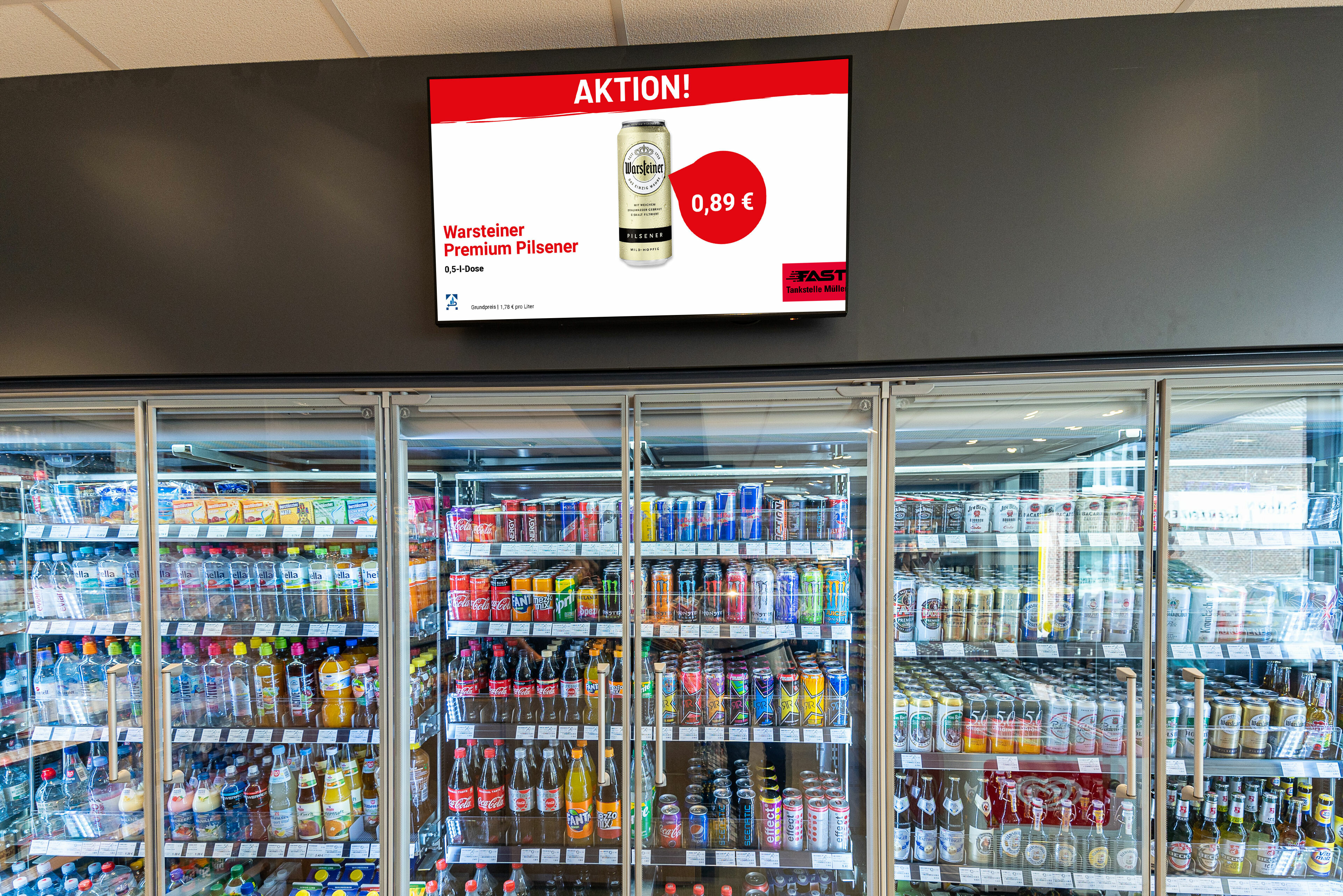 Bildschirmwerbung Kühlung Bier editierbare Vorlage
